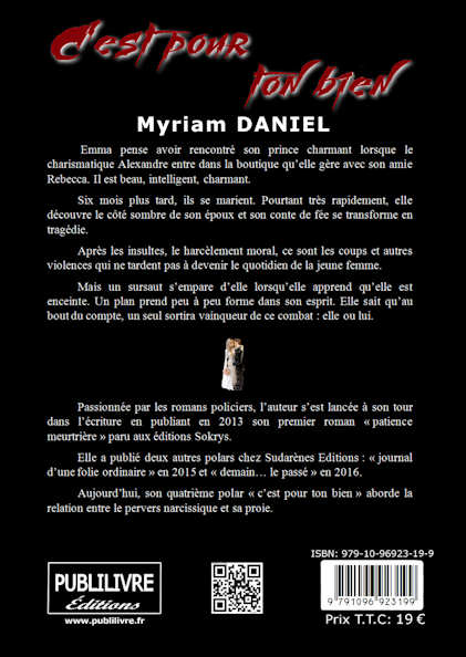 Photo verso du livre: C'est pour ton bien par Myriam Daniel 