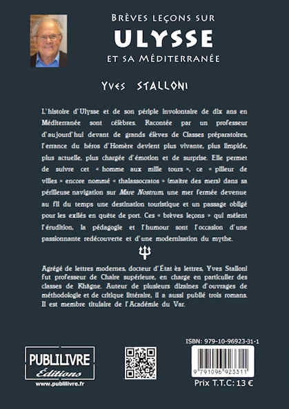 Photo verso du livre:Brèves leçons sur Ulysse et sa méditerranée par Yves Stalloni